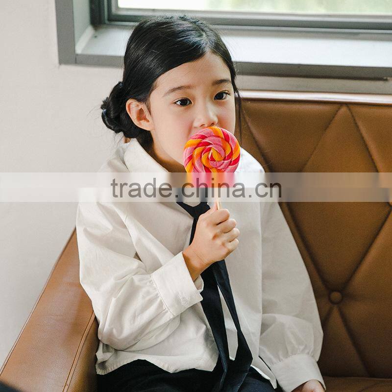 S17592A Children Clothing High Quality White Girls Blouses