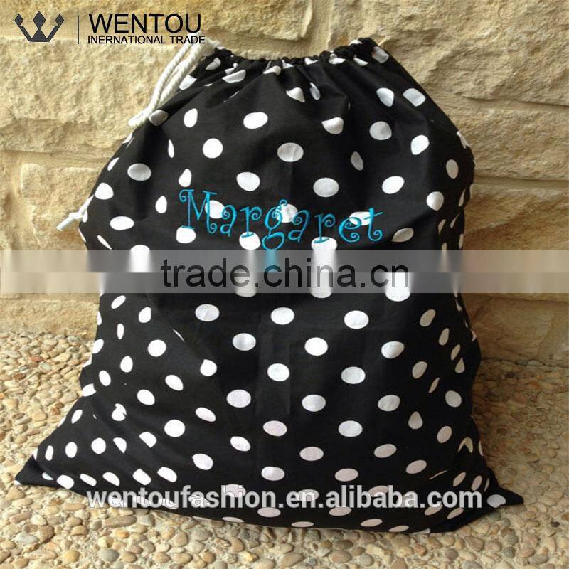 New Design Monogramed Polka Dot Laundry Bag With Drawstring