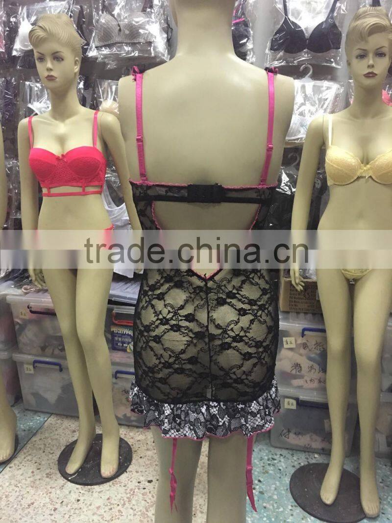 chemise sexy baby doll with fantasitic decorative flower and lace