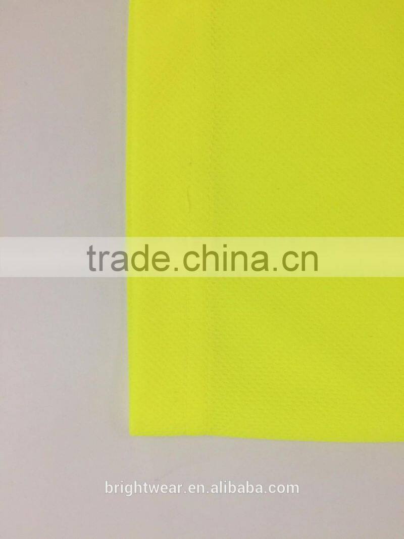 Hot sale yellow micro mesh self fabric collar high visibility safety warning polo shirt