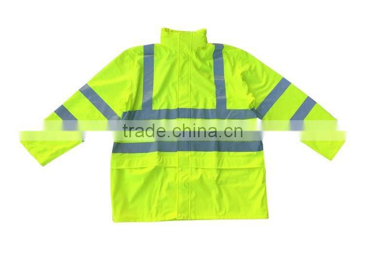 uniform hoodie yellow high visibility waterproof safety reflective tape rain suit
