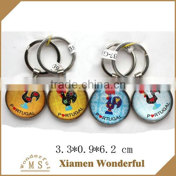 promotional gift high quanltiy custom glass key ring