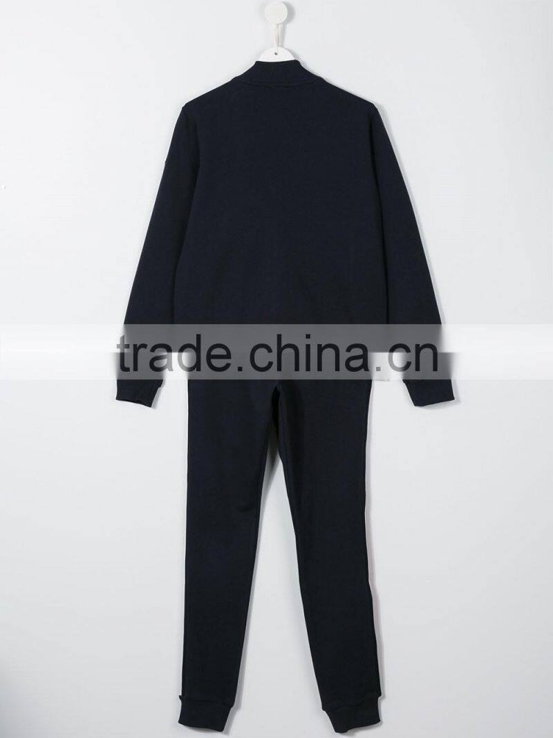 2017 wholesale fashion Custom sports suit Kids baby boy contrast pocket tracksuit children's clothing set