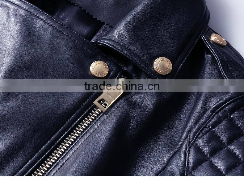 2017 latest designs lady casual fashion women leather motorcycle jacket for wholesale