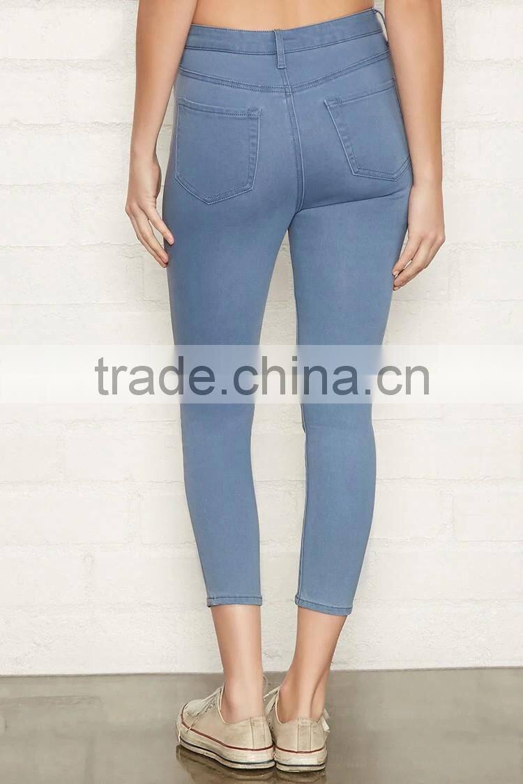 2017 Guangzhou Shandao Factory OEM Custom Autumn Garment Dyed Cotton Latest Design Sex Tight Lady Pants