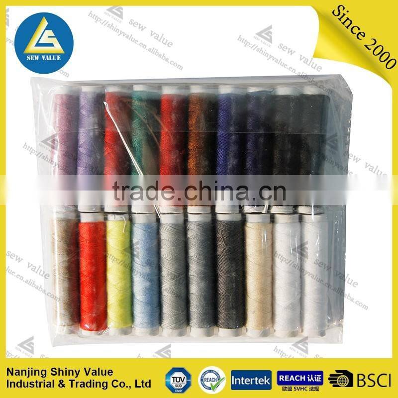 100 spun polyester material sewing thread with bobbin