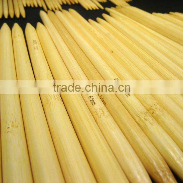 9" Natural Double pointed bamboo knitting needles