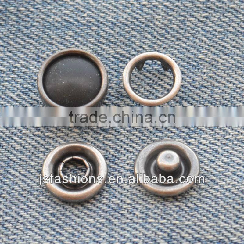 Fashion wide rim black pearl snap button for jacket