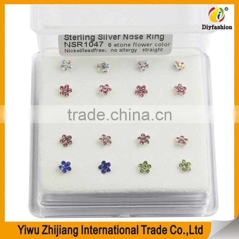 Fashion Sun Flower White Cubic Zircon Stone Earring