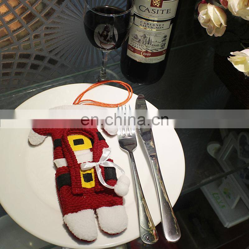 New Arrival Kitchen Tableware Holder Set Christmas Clothes Pants Knife And Fork Bag