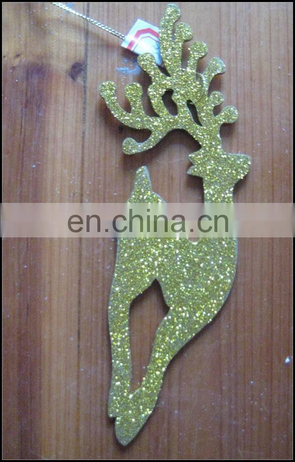 Glod Glitter deer shaped christmas tree decoration