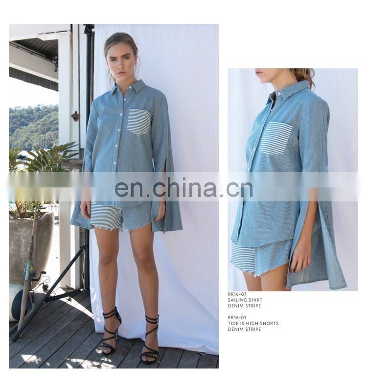 High-End Handmade Female Collar T-Shirt