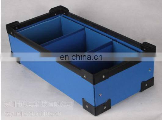 Durable black esd plastic corrugated sheet box for smt workshop