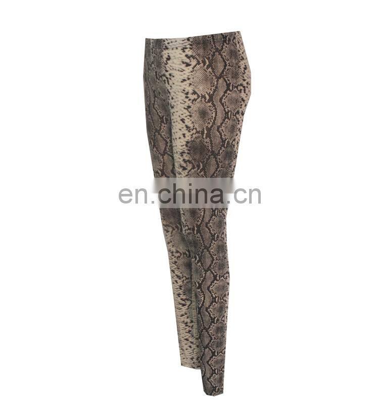 2016 Lady Snake Skin Print Knit Pant Legging