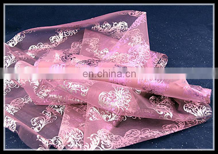2016 best selling christmas wrapping packing roll foil printed organza gift wrap