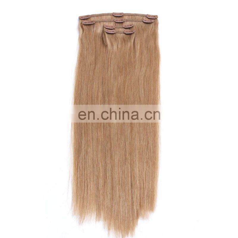 Best quality 7a brazilian virgin silky straight wave clip in hair extension 100% human