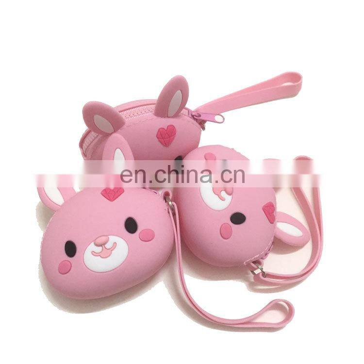 Women Girls Bunny Coin Purse Cartoon Silicone Rabbit Change Purse Change Coin Wallet Bag