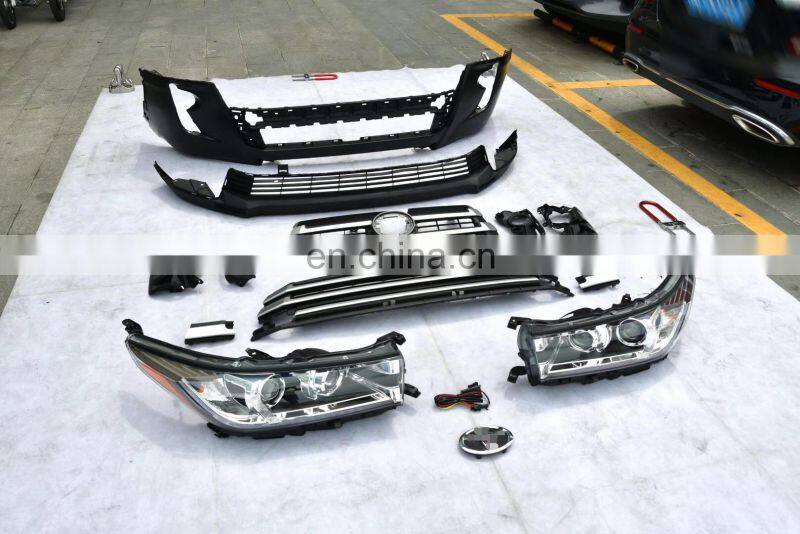 For Toyota Highlander2015-2017 Old Style change to New Style 2018 high guality Front body kit bumper face