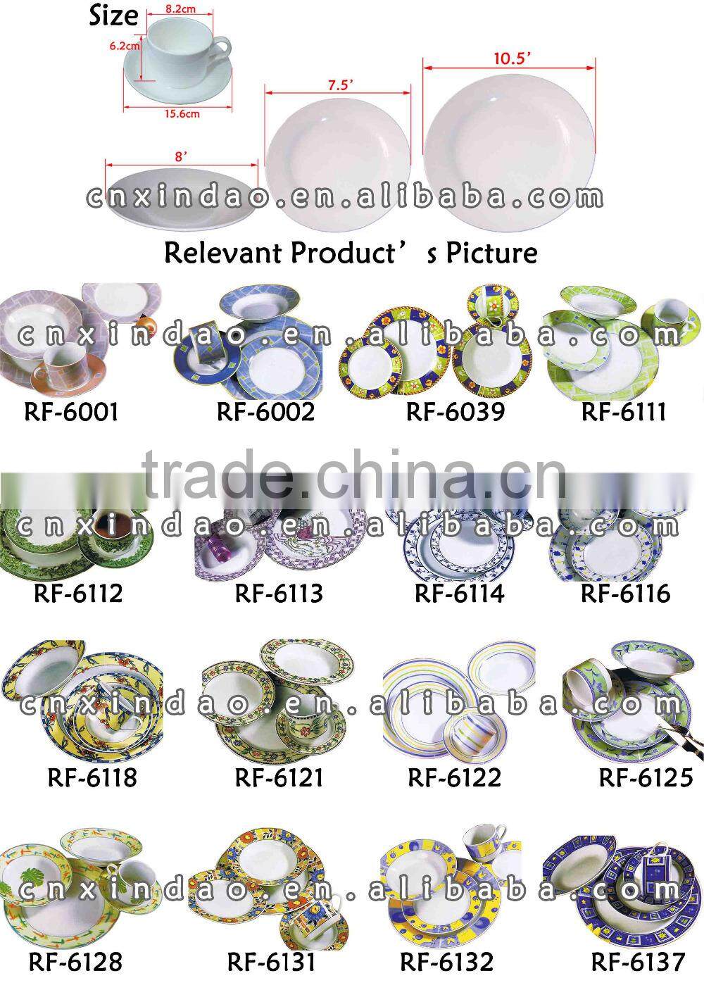 Round Shape Hot Sale Ceramic Oversized Dinner Set Items Name Daily Use