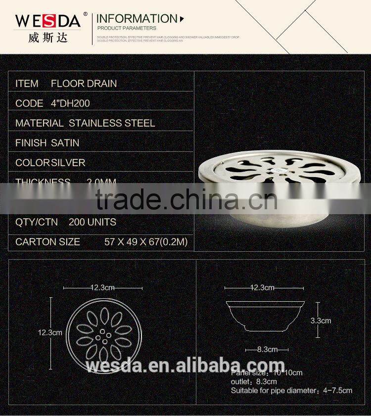 Wesda hot sale Stainless Steel Mirror Polished Floor Drain
