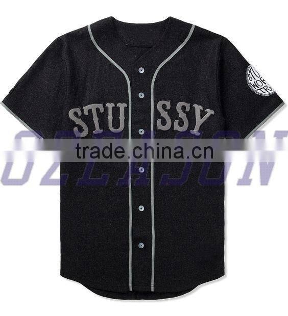 Button Down Baseball Jersey Shirts,Cheap Wholesale Plain Baseball T Shirt