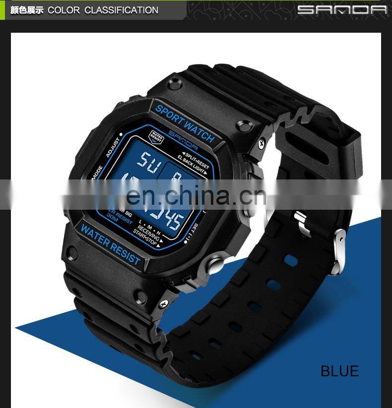Sanda 329 Men's Sports Chronograph Calendar Fashionable Watch Waterproof Cheap Digital Watches For Mens