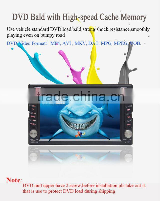6.2"Digital Touch Screen Double Din Car DVD Car Stereo with GPS+Radio+FM/AM+RDS+BT+ Telephone book+AUX IN/OUT+1080P+USB/SD+SWC