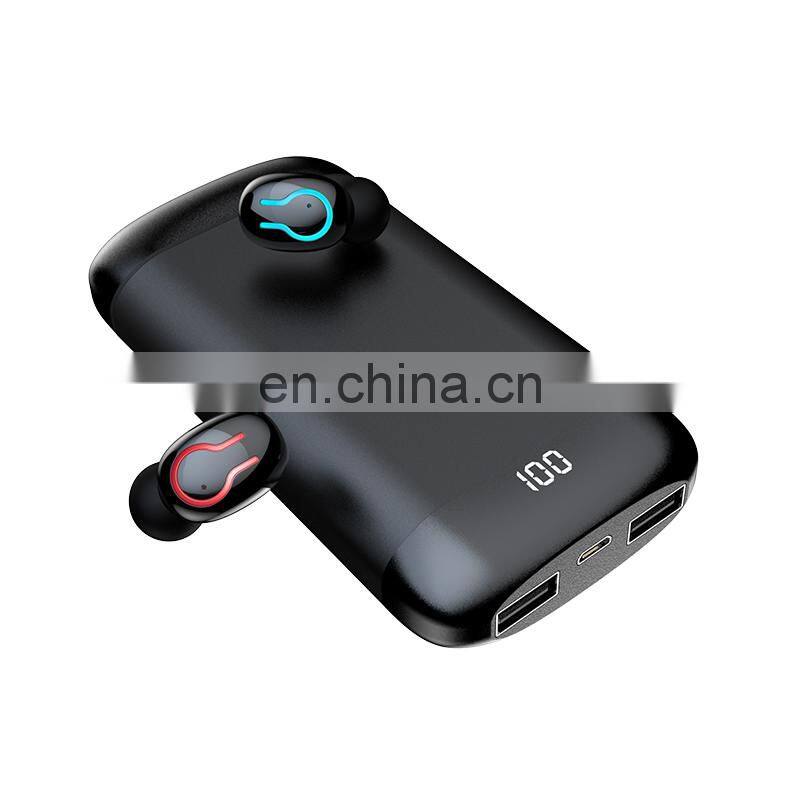 Q66 TWS V5.0 HD Stereo Wireless Headphones earphones Sports Waterproof in ear earbuds power bank 6000mAh