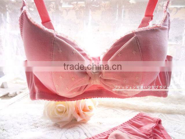 We Have Stocks Young Girls Breathrable Underwear Cotton Push Up Bra Set Lingerie For Winter/Autumn 150set/Lot