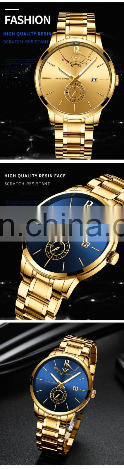 NIBOSI Relogio Masculino Relojes 2020 Gold Watch Mens Watches Top Brand Luxury Sport Quartz Watch Business Waterproof Wristwatch