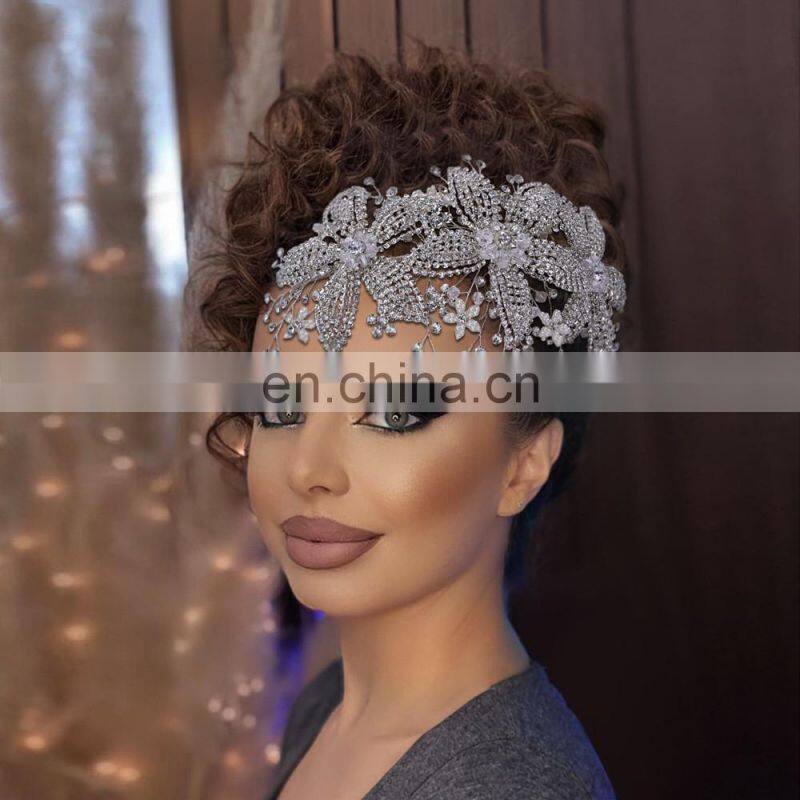 Flower Bridal Crown Tiara Rhinestone Wedding Hair Jewelry Bridal Hair Accessories Luxury Crystal Bridal Headwear