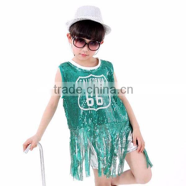 2016 new arrival Children's costumes jazz dance performance school girl dance dress costumes santa dance girls costume