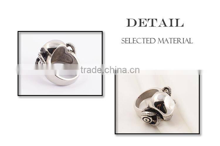 Rings for men stainless steel silver ring with skull bone