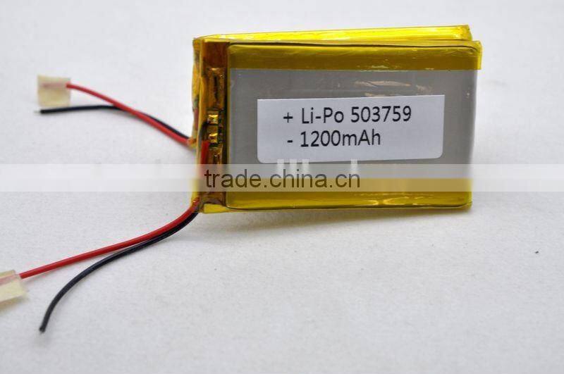 Long cycle life Li-polymer battery 3.7V 1200mAh