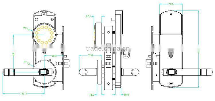 2015 new Zinc Alloy Industrial Electric Door Locks for Aluminium Doors