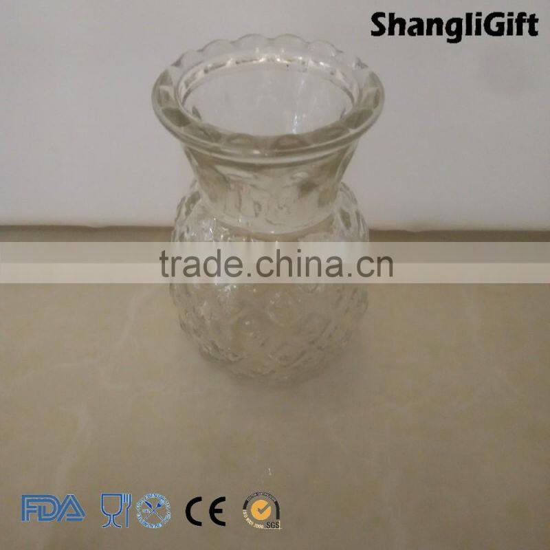 200ml clear pineapple shape glass vase, glass candle jar aroma reed diffuser