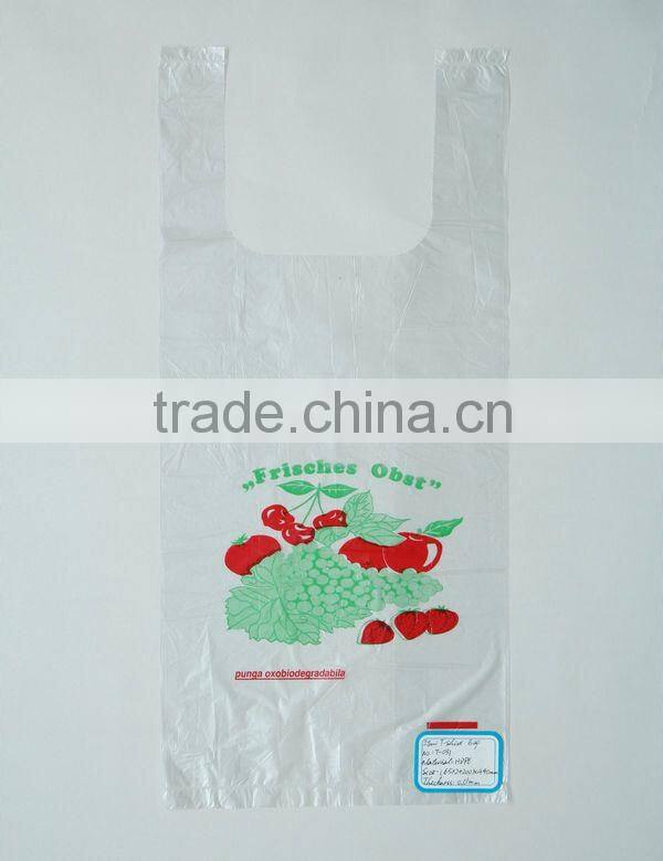Transparent HDPE Printed T-shirt Bag