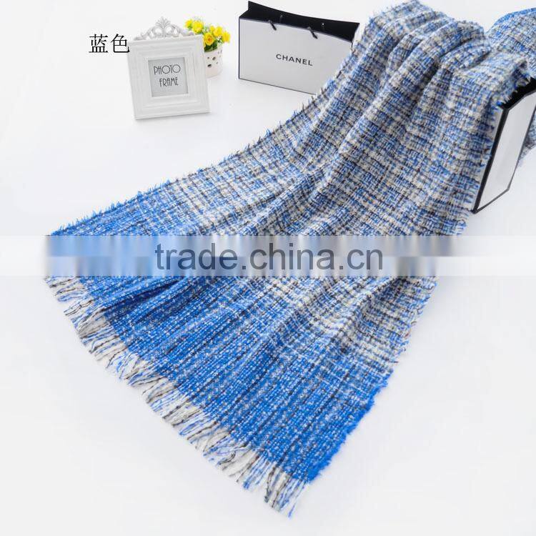 Best Selling Loop Yarns Woven Plaid Fashion Ladies Winter Shawl