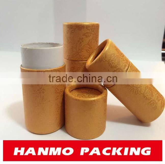 high end small paper tube with decorative pattern for tea / powder