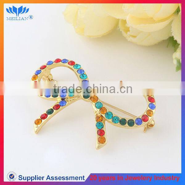 Wholesale Latest Imitation Gold Bowknot Dubai Brooch
