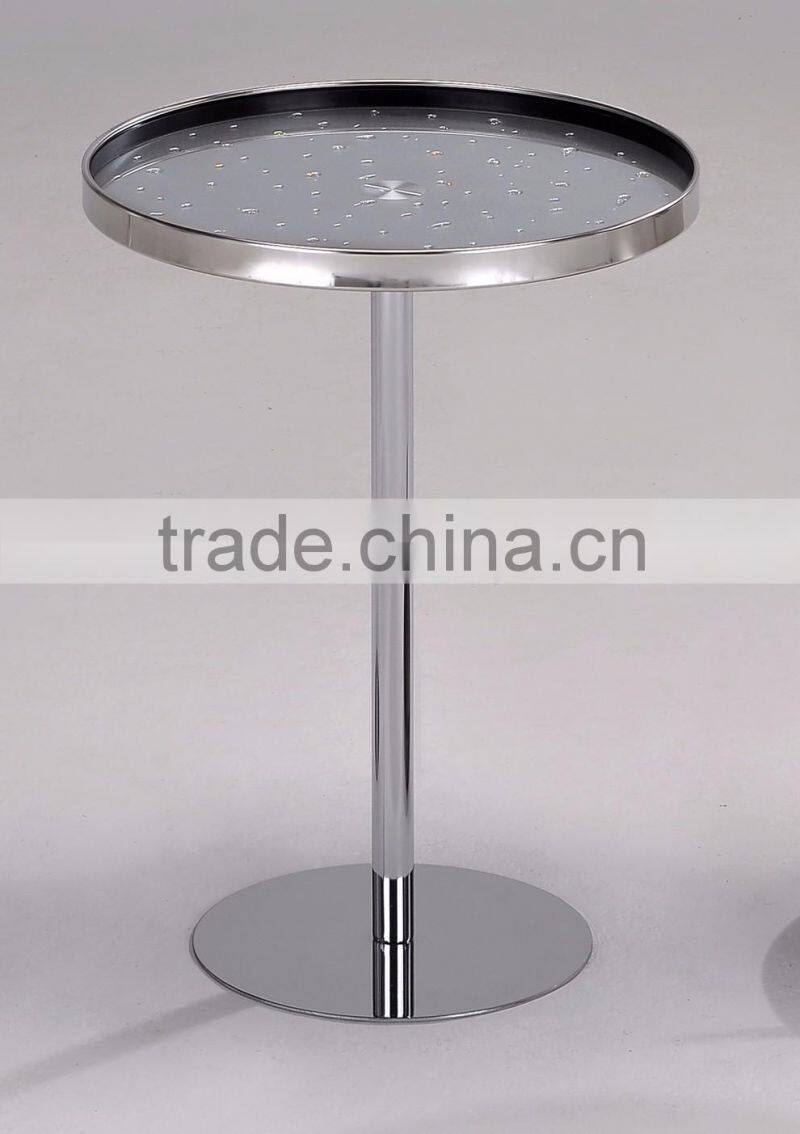 Metal glass snack table, side table, coffee table