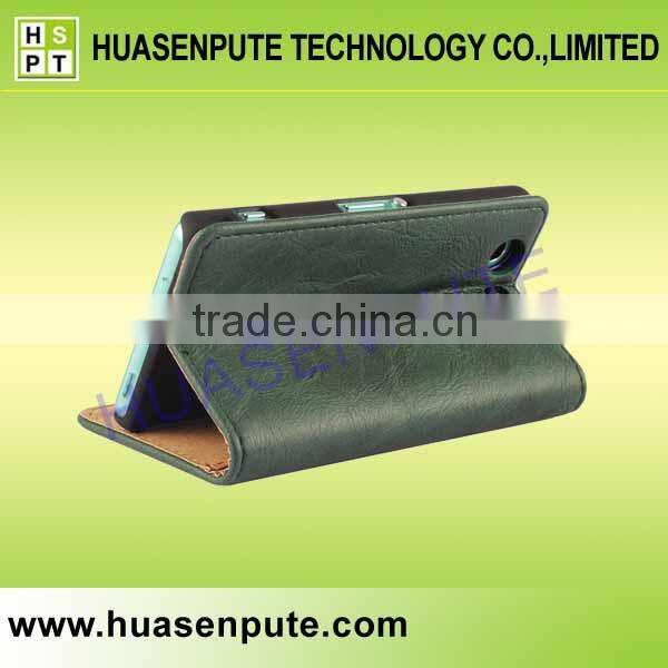 For Sony Xperia Z3 Mini Grain Cowhide Leather Flip Case