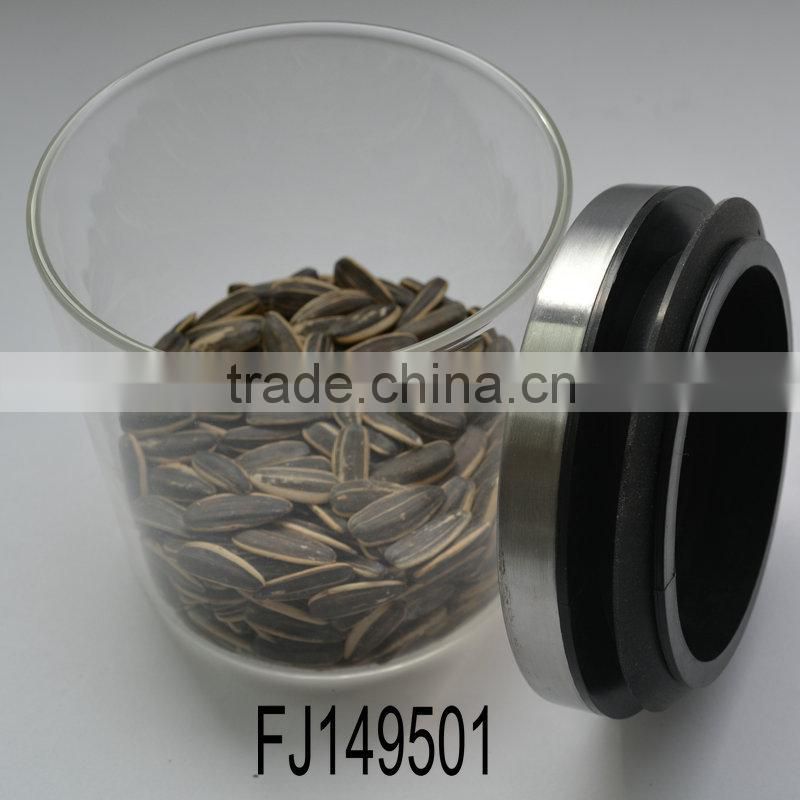 Clear glass food jar