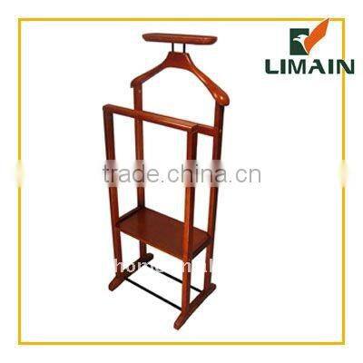 antique wooden suit valet stand