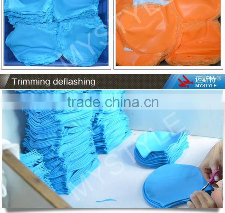 Eco-friendly adult customized swimming caps silicone