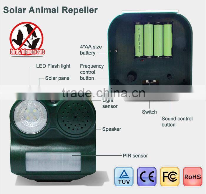 Hot sell waterproof solar bird repeller wholesale scare birds light repeller GH-192C