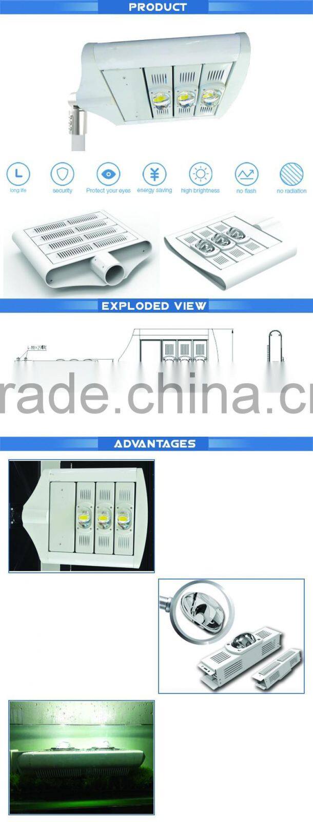 led street light 120W Standardized modular with high lumens and MW driver