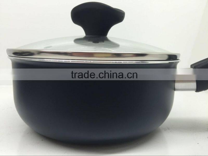 Black Large Aluminum Nonstick Ceramic Coating Cooking Pot Stock Pot with bakelite handle cookware set