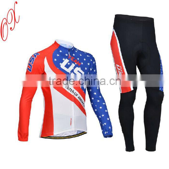 New Winter Fleece compression USA/US/ Canada/UK/France/cycling wear/cycling jersey