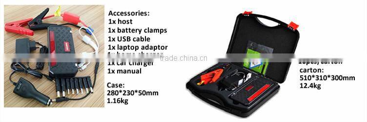 sunpow 12000mah SOS 12v power all car jump starter portable power station Battery with LED lighting